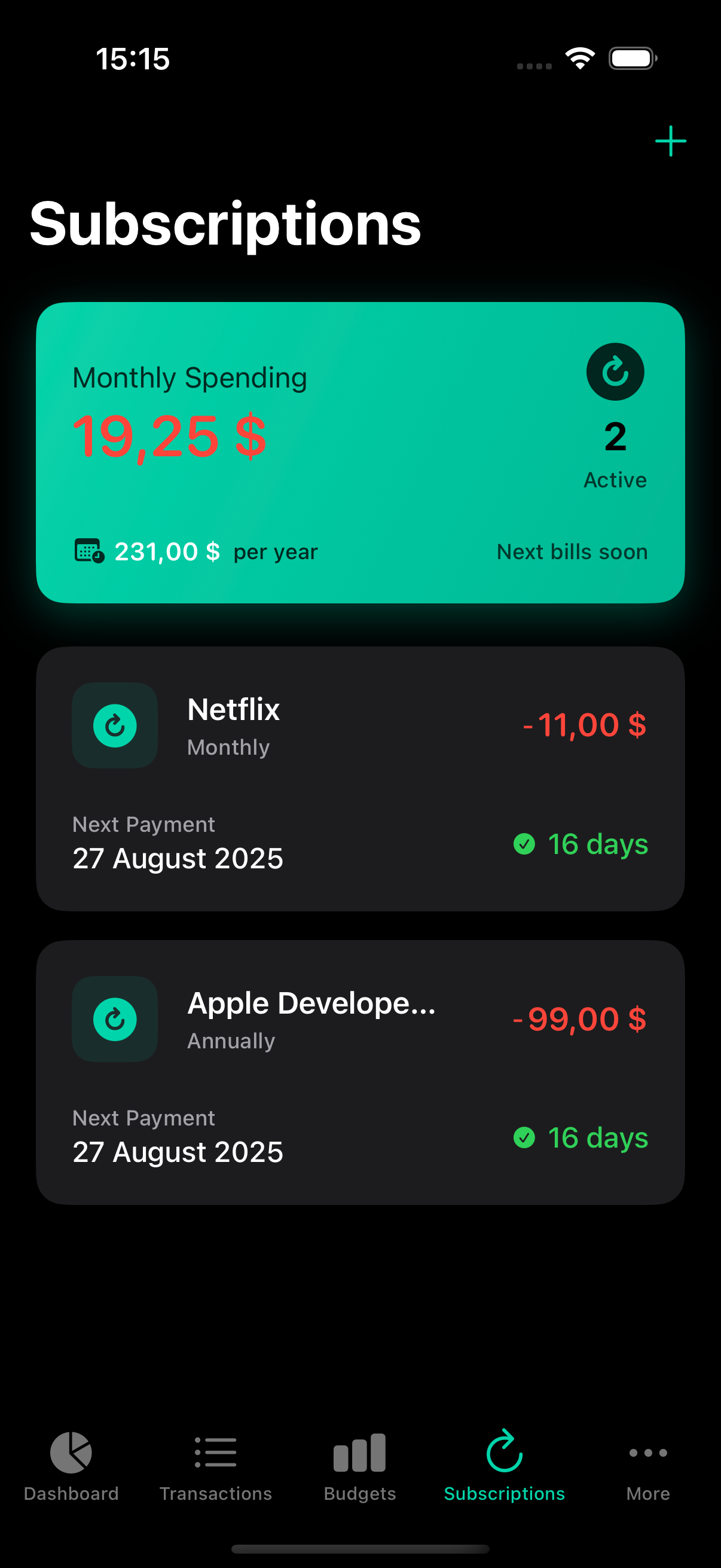 Subscription Tracking
